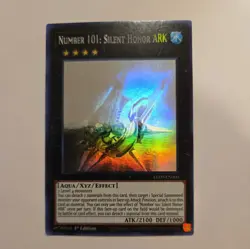YUGIOH TCG NUMBER 101 SILENT HONOR ARK LED9-EN000 GHOST RARE 1ST EDITION - Image 1