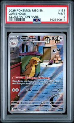 2025 POKEMON MEG EN-MEGA EVOLUTION ILLUSTRATION RARE #153 GUMSHOOS PSA 9 - Image 1