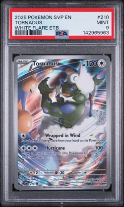 2025 POKEMON WHITE FLARE ELITE TRAINER BOX #210 TORNADUS PSA 9 - Image 1