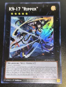 Yugioh! - K9-17 "Ripper" - JUSH-EN035 - Super Rare - 1'st Ed. - NM/M - Image 1