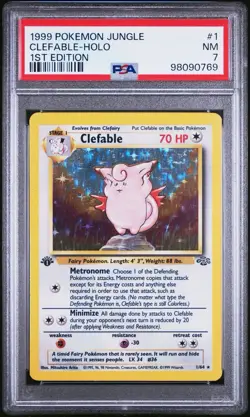 Clefable-Holo 1999 Pokemon Jungle #1 1st Edition PSA 7 WOTC Clean Near Mint L@@K - Image 1