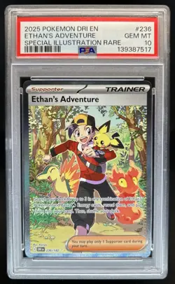 2025 Pokemon Destined Rivals Ethan's Adventure #236/182 PSA 10 GEM MINT - Image 1
