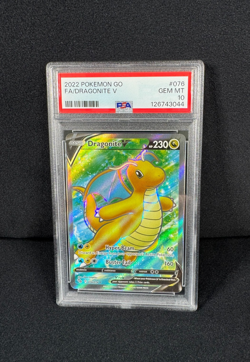 Pokemon Dragonite V Full Art Holo Rare #076 2022 Pokemon GO PSA 10 GEM MINT - Image 1
