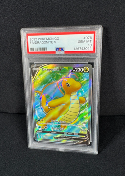Pokemon Dragonite V Full Art Holo Rare #076 2022 Pokemon GO PSA 10 GEM MINT - Image 2