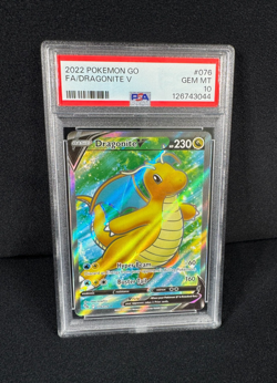Pokemon Dragonite V Full Art Holo Rare #076 2022 Pokemon GO PSA 10 GEM MINT - Image 4