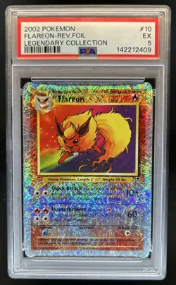 2002 Pokemon Legendary Collection Flareon Reverse Holo #10/110 PSA 5 - Image 1