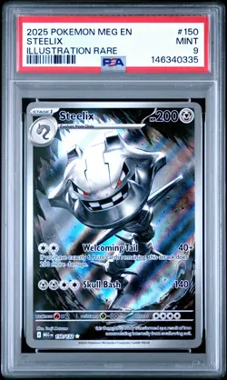 2025 POKEMON MEG EN-MEGA EVOLUTION ILLUSTRATION RARE #150 STEELIX PSA 9 - Image 1