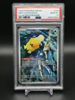 Pokemon Misty's Psyduck 193/182 Destined Rivals Illustration Rare Holo PSA 10 - Image 1