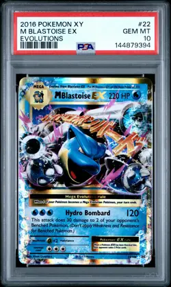 2016 POKEMON XY EVOLUTIONS #22 M BLASTOISE EX PSA 10 - Image 1