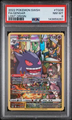 2022 POKEMON SWORD & SHIELD LOST ORIGIN #TG06 FULL ART/GENGAR PSA 8 - Image 1