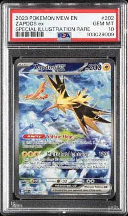 2023 POKEMON MEW EN-151 SPECIAL ILLUSTRATION RARE #202 ZAPDOS EX PSA 10 - Image 1