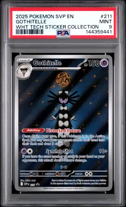 2025 POKEMON SVP WHITE FLARE TECH STICKER COLLECTION #211 GOTHITELLE PSA 9 - Image 1