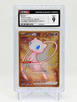 CGC 9 MINT Mew Ex 205/165 Gold METAL 151 UPC PROMO Pokemon Card - Image 1