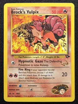 Brock's Vulpix [W Stamped] 037/132 Wotc Promo Vintage Pokemon Card. - Image 1