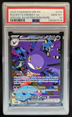 2025 Pokemon Destined Rivals Team Rocket's Crobat ex #234/182 PSA 10 GEM MINT - Image 1