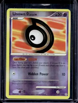 2007 Pokemon Diamond & Pearl Unown D Reverse Holo #68/130 - Image 1