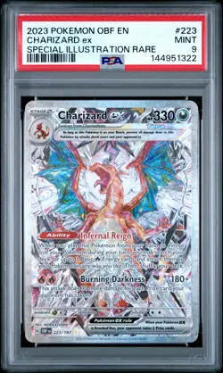 2023 POKEMON OBF EN-OBSIDIAN FLAMES SPECIAL ILLUSTRATION RARE CHARIZARD EX PSA 9 - Image 1