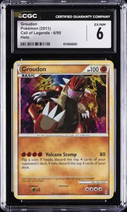 2011 POKEMON CALL OF LEGENDS HOLO #6 GROUDON CGC 6 - Image 1
