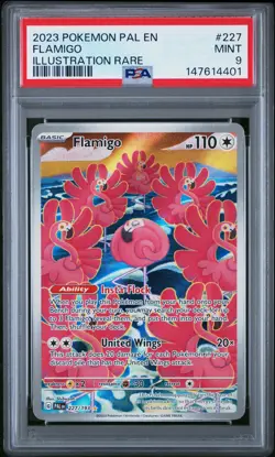 2023 POKEMON PAL EN-PALDEA EVOLVED ILLUSTRATION RARE #227 FLAMIGO PSA 9 - Image 1