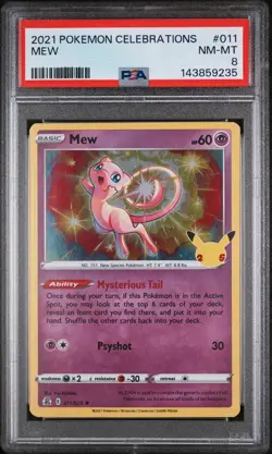 2021 POKEMON CELEBRATIONS #011 MEW PSA 8 - Image 1