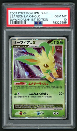 POKEMON 2007 LEAFEON LV.X-HOLO 1ST ED. JP DIAMOND & PEARL DAWN DASH PSA 10 - Image 1