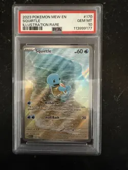 2023 Pokemon Scarlet & Violet 151 en 170/165 Squirtle IR PSA 10 Gem Mint - Image 1