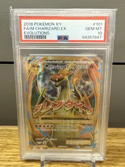 2016 Pokemon XY Evolutions #101 FA M Charizard EX PSA 10 GEM MINT - Image 1