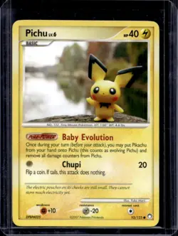 2007 Pokemon Diamond & Pearl Mysterious Treasures Pichu #93/123 - Image 1