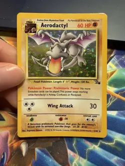 ✨Pokemon Aerodactyl Fossil 1/62 Holo Rare 60 HP 1999 Wizards of the Coast✨ - Image 1