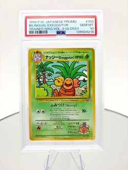 Pokemon 1999 JPN Promo Trainer Mag #103 Bilingual Exeggutor (PSA 10 GEM MT) - Image 1