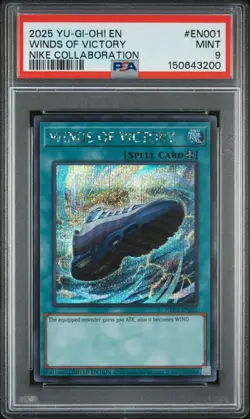 2025 YU-GI-OH! NIKE COLLABORATION #EN001 WINDS OF VICTORY PSA 9 - Image 1