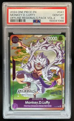 2024 One Piece Offline Regionals Pack V2 Monkey D Luffy #P-041 PSA 10 GEM MINT - Image 1