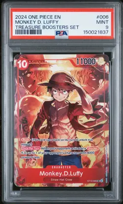 2024 ONE PIECE PROMOS TREASURE BOOSTERS SET #006 MONKEY D. LUFFY PSA 9 - Image 1