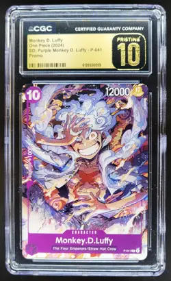 2024 ONE PIECE MONKEY D. LUFFY PURPLE MONKEY PROMO P-041 CGC 10 PRISTINE PT - Image 1