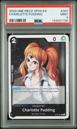 2024 ONE PIECE OP09-EMPERORS IN THE NEW WORLD #087 CHARLOTTE PUDDING PSA 9 - Image 1