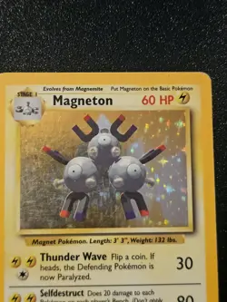 Pokemon TCG Magneton Base Set Holo Unlimited Rare Card 9/102 HP - Image 1