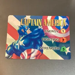 OverPower Original Marvel Fleer 1995 Captain America Hero Character Card Rare NM - Image 1