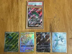 Pokemon Card Lot RARE Mew, Umbreon V Evolving Skies, PSA 10 Rayquaza, Tag Team - Image 1