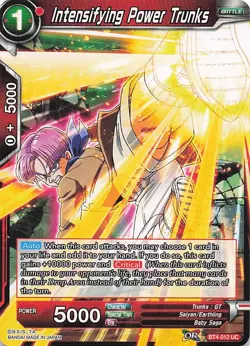 Dragon Ball Card Game: Intensifying Power Trunks #BT4-012 UC - Image 1