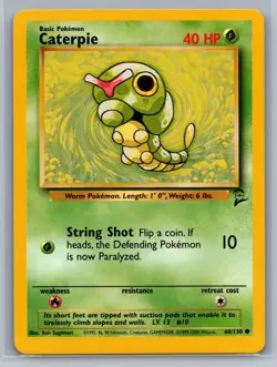 Caterpie Base Set 2 #068/130 Common Pokemon Card - Image 1