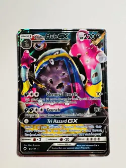 Pokemon TCG Alolan Muk GX Ultra Rare Card 84/147 Burning Shadows - Image 1