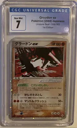 CGC 7 Japanese Groudon Ex Holographic Pokemon Card - Image 1