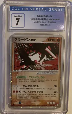 CGC 7 Japanese Groudon Ex Holographic Pokemon Card - Image 2