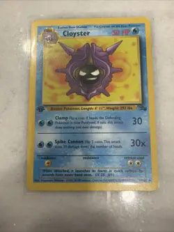 CLOYSTER 32/62 1999 FOSSIL SET POKEMON CARD 1st EDITION - Image 1