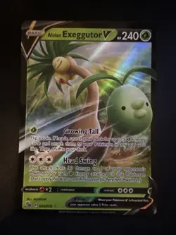 Alolan Exeggutor V 005/078 and SWSH225 Pokemon GO Holo Radiant Rare Card - Image 1