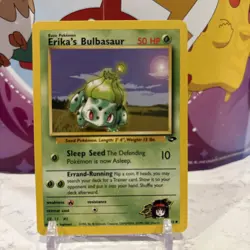 2000 Erika's Bulbasaur 39/132 Gym Challenge Non Holo Vintage Pokemon Card WOTC - Image 1
