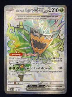 Pokemon Teal Mask Ogerpon ex Ultra Rare SV: Scarlet & Violet Promo Cards 166 NM - Image 1
