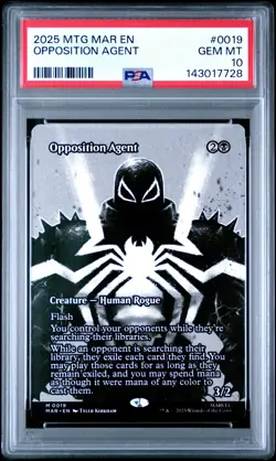 2025 MTG MARVEL'S SPIDER-MAN: SOURCE MATERIAL #0019 OPPOSITION AGENT PSA 10 - Image 1