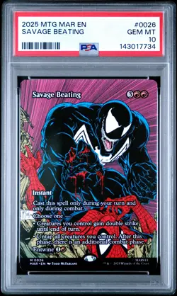 2025 MTG MARVEL'S SPIDER-MAN: SOURCE MATERIAL #0026 SAVAGE BEATING PSA 10 - Image 1
