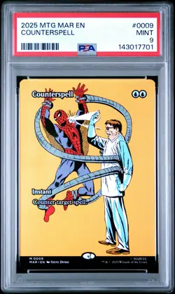 2025 MTG MARVEL'S SPIDER-MAN: SOURCE MATERIAL #0009 COUNTERSPELL PSA 9 - Image 1